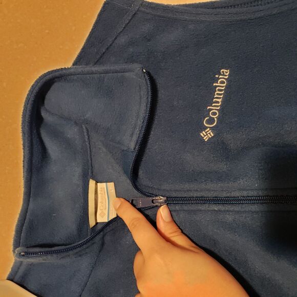 Columbia Mountain Fleece Vest Mens Large Tall Sleeveless Full Zip - Picture 2 of 9